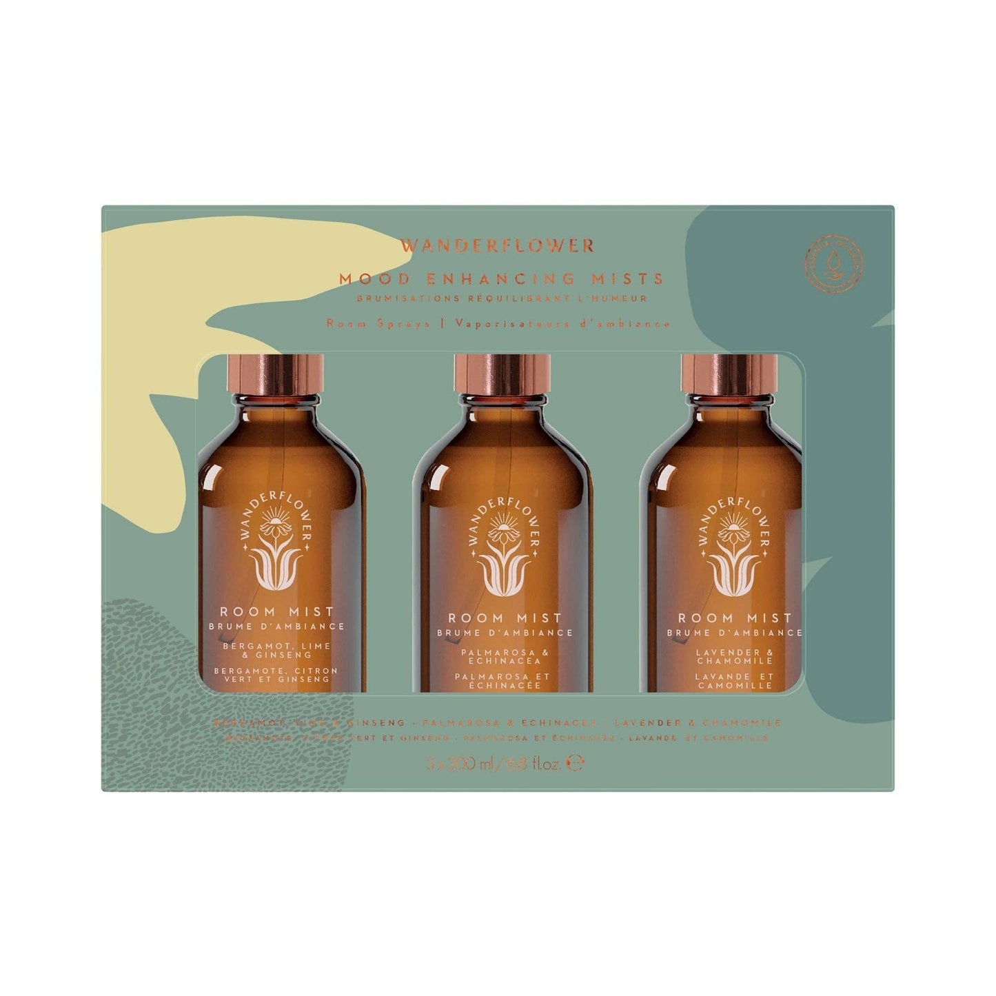 Wanderflower 3 x Mood Enhancing Room Spray Mists