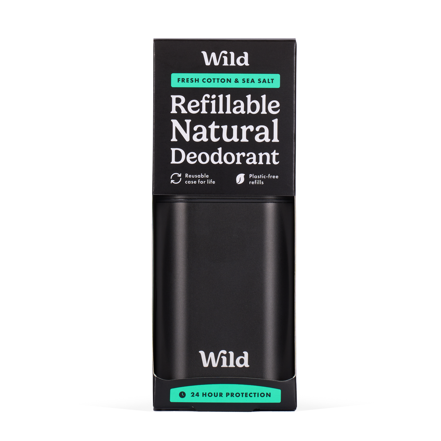 Wild- Deodorant Starter Pack, Fresh Cotton + Black case - Beauty and the Benefit