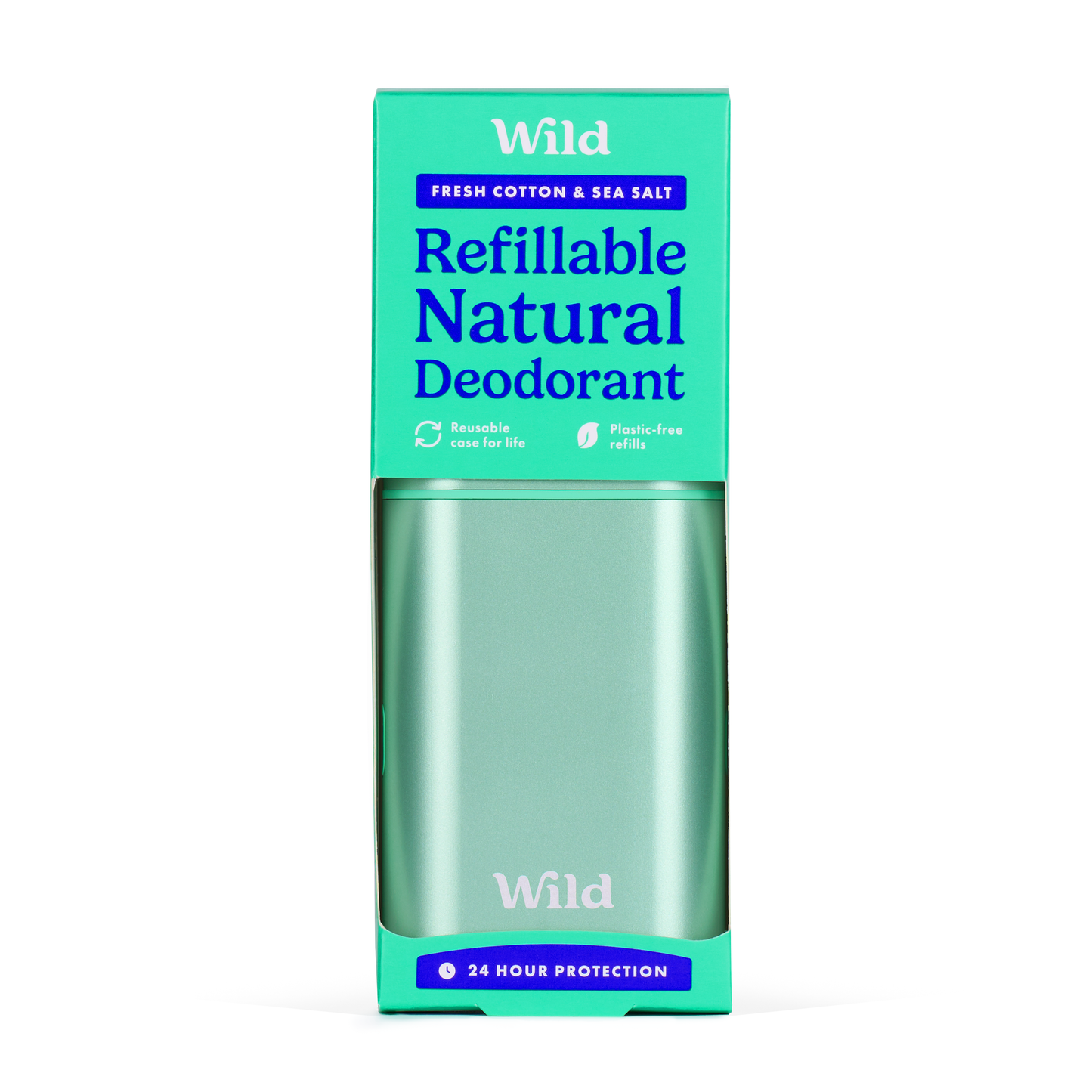 Wild - Deodorant Starter Pack, Fresh Cotton + Aqua Case