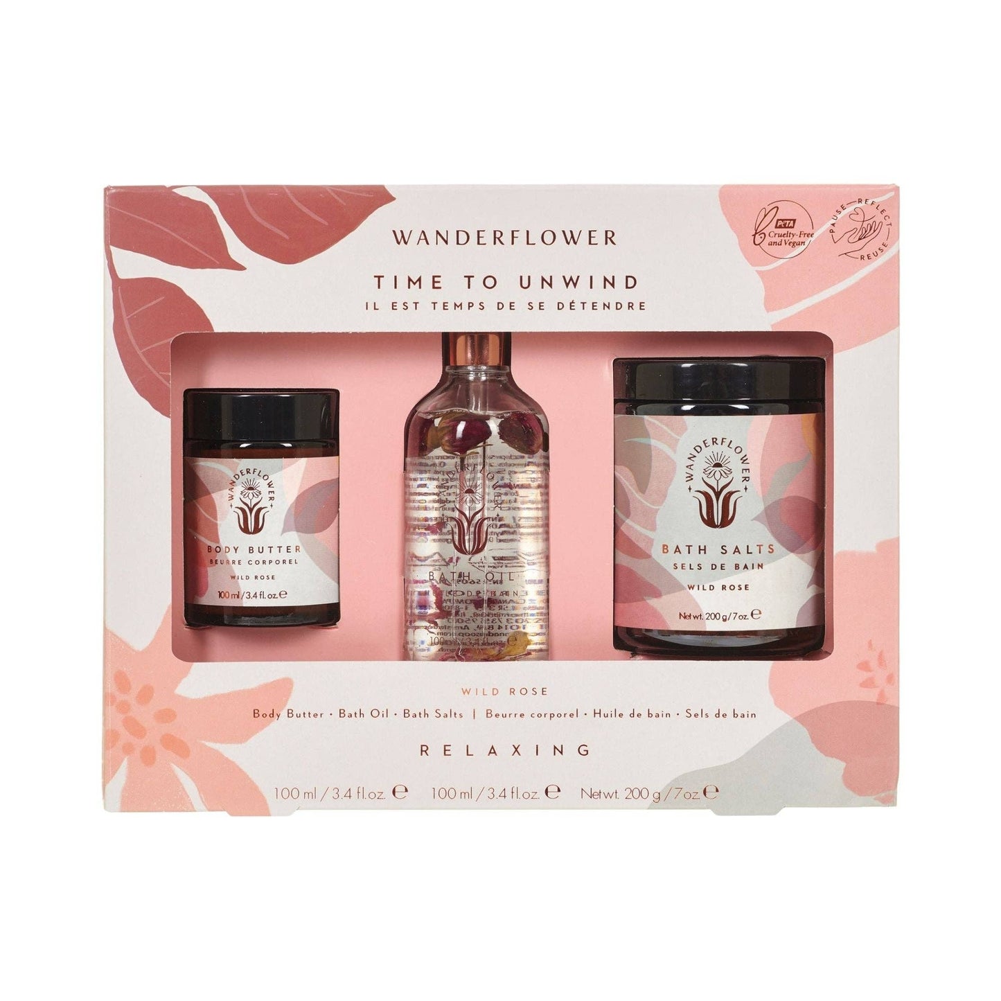 Wanderflower 3pc Time to Unwind Bath & Body Set