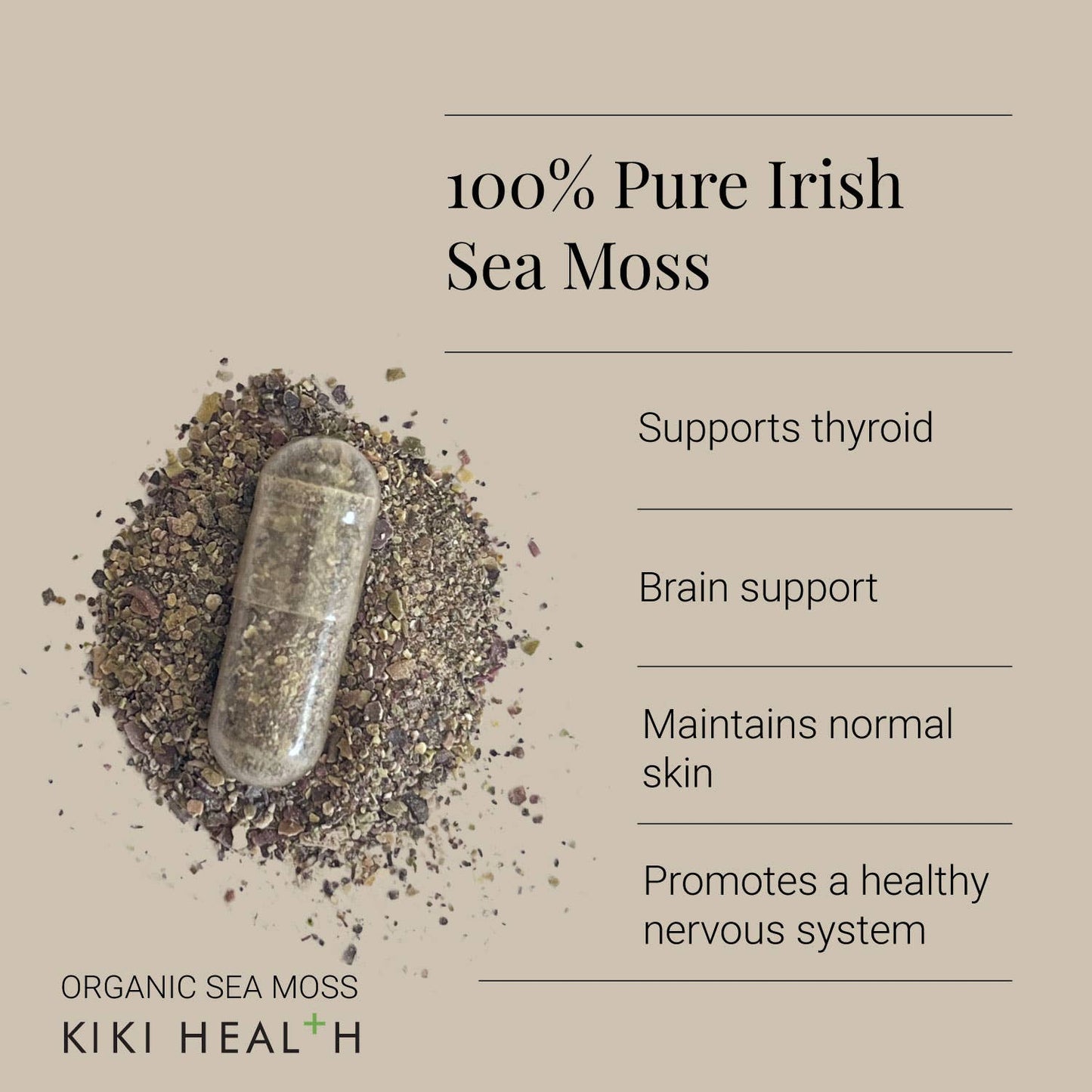 KIKI Health Organic Irish Sea Moss – 90 Vegicaps