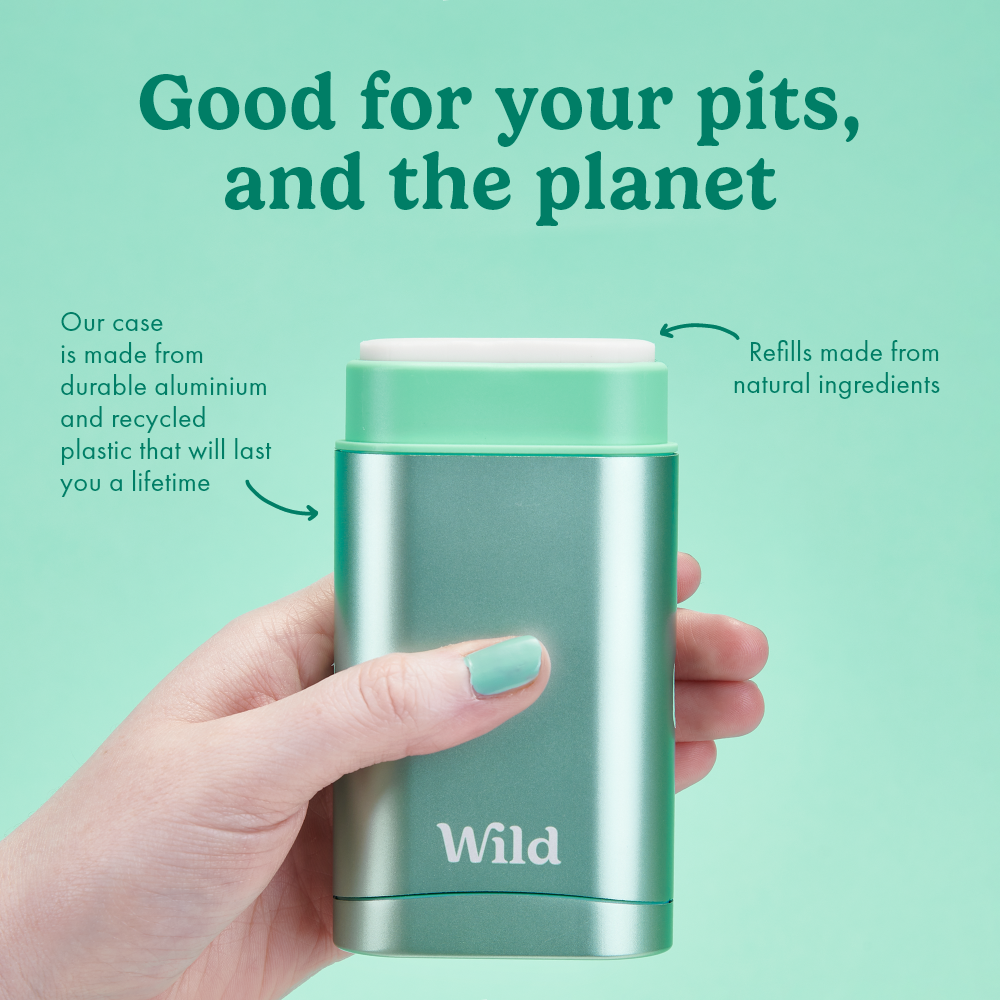 Wild- Deodorant Starter Pack, Fresh Cotton + Black case - Beauty and the Benefit