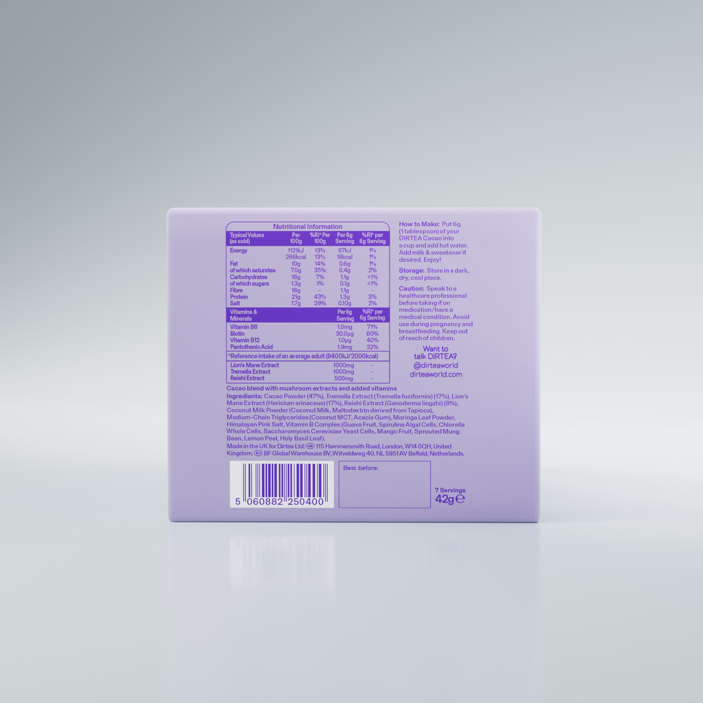 DIRTEA Mushroom Cacao x 7 Sachets