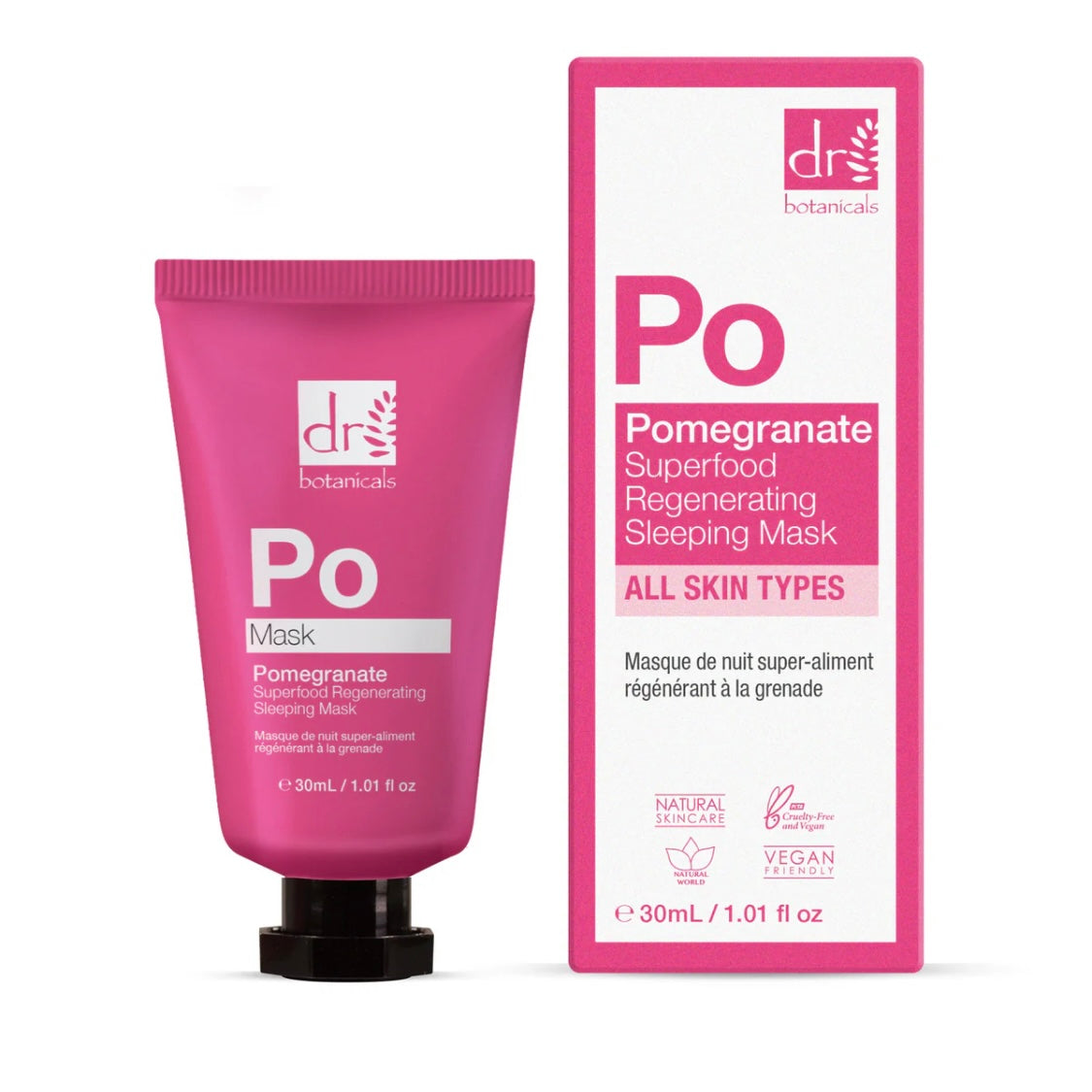 Dr Botanicals - Pomegranate Superfood Regenerating Sleeping Mask 30ml - Beauty and the Benefit