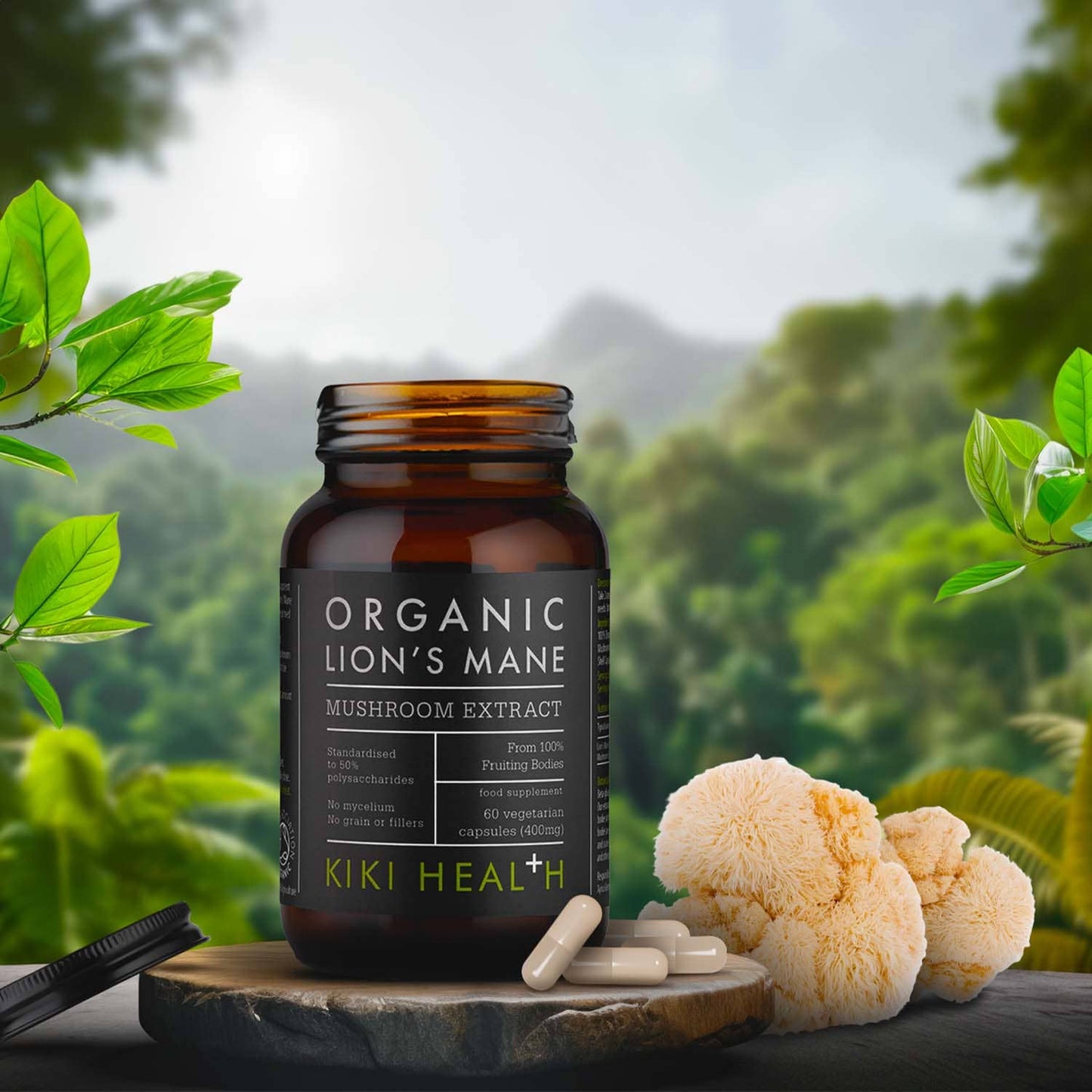 KIKI Health Organic Lion's Mane Extract Mushroom - 60 Vegicaps