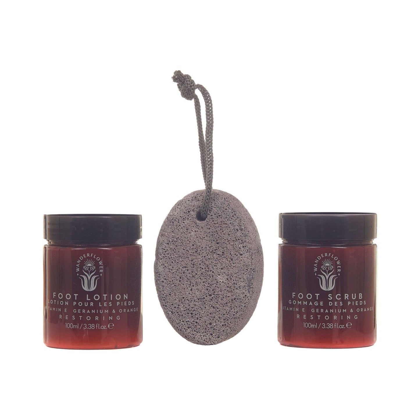 Wanderflower 3pc Foot Revival Lotion & Scrub Set - Geranium & Orange