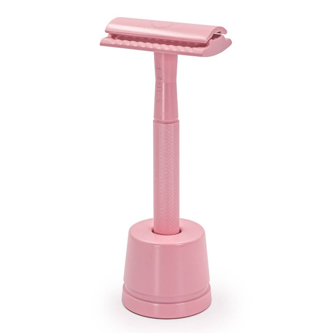 SU-RF Flamingo Safety Razor + Stand + 10 Free Blades - Beauty and the Benefit