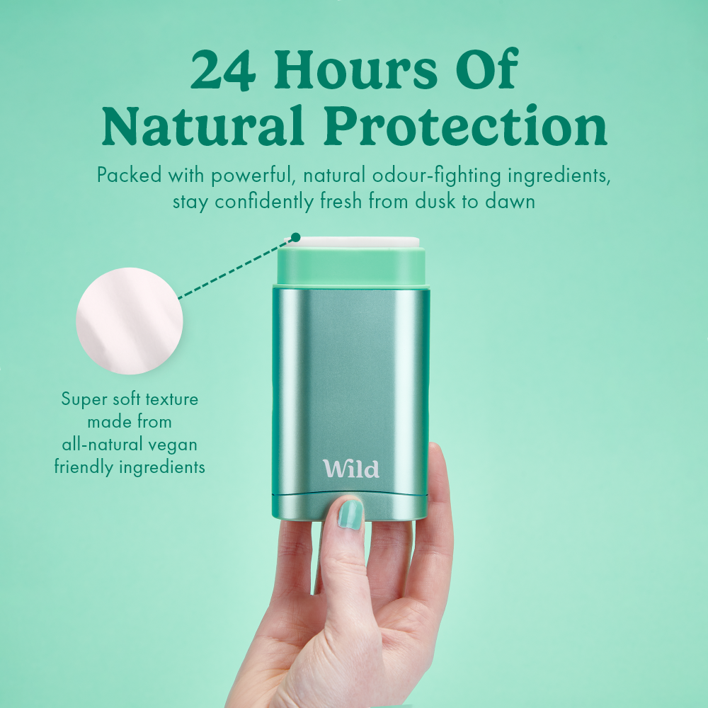 Wild -  Deodorant Starter Pack, Fresh Cotton + Aqua Case