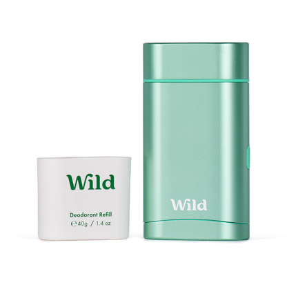 Wild -  Deodorant Starter Pack, Fresh Cotton + Aqua Case