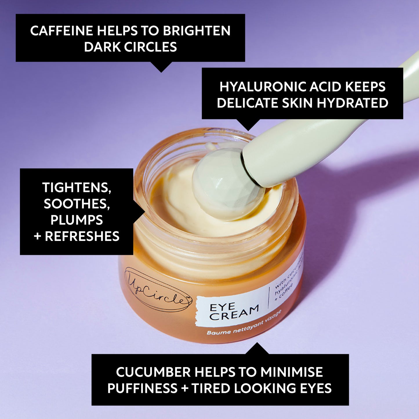 UpCircle - Eye Cream with Cucumber, Hyaluronic Acid + Coffee