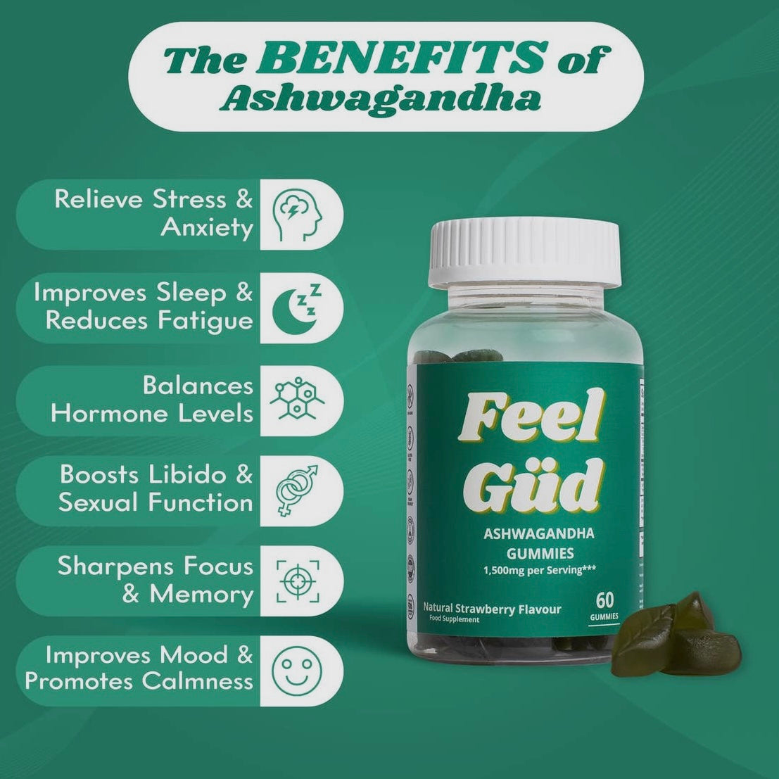 Feel Güd  Ashwagandha Gummies - Beauty and the Benefit 