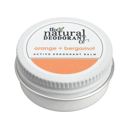 The Natural Deodorant co. Active Deodorant Balm Orange + Bergamot 10g Mini - Beauty and the Benefit 