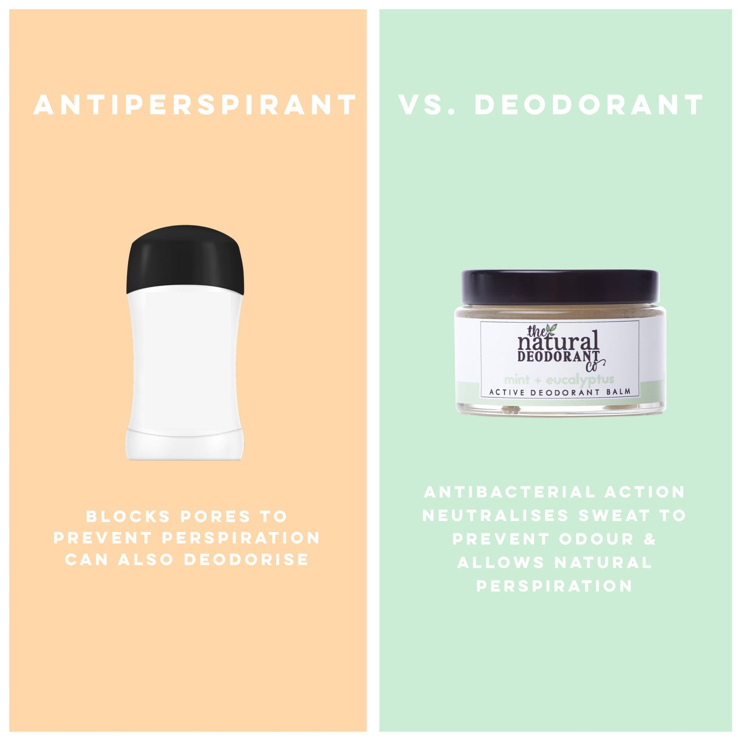 The Natural Deodorant co. Active Deodorant Balm Orange + Bergamot 55g - Beauty and the Benefit 