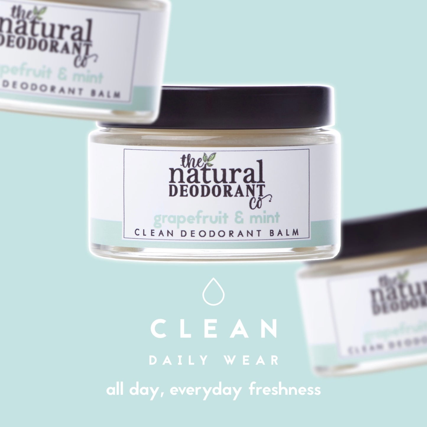 The Natural Deodorant co. Clean Deodorant Balm Lemon + Geranium 10g Mini - Beauty and the Benefit 