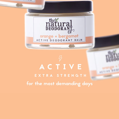 The Natural Deodorant co. Active Deodorant Balm Orange + Bergamot 10g Mini - Beauty and the Benefit 