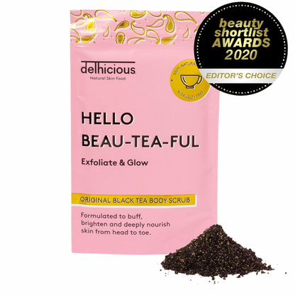 Delhicious - Original black tea body scrub - Beauty and the Benefit 