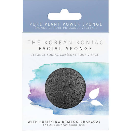 The Konjac Sponge Company Premium Facial Puff with Bamboo Charcoal - Beauty and the Benefit 