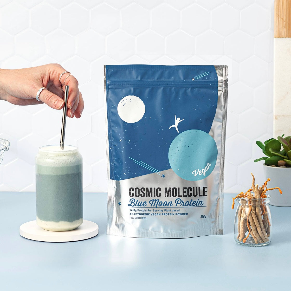 Cosmic Molecule- Blue Moon Vegan Protein (Nootropics + Adaptogens) - Beauty and the Benefit 