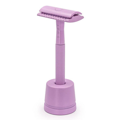 SU-RF Lavender  Safety Razor + Stand + 10 Free Blades - Beauty and the Benefit 